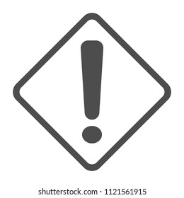 ATTENTION icon. Exclamation mark on rhombus sign. Vector.