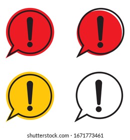 
Attention icon, exclamation mark set icon flat design illustration