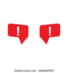 Attention icon, exclamation mark set icon flat design illustration