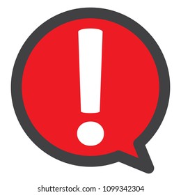 Attention icon. Exclamation mark in speech bubble. Vector illustration