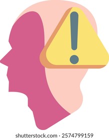 Attention Icon - Flat Color Style - Neuroscience Theme