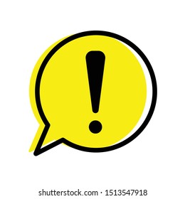 Attention Icon, Flat Exclamation Icon Vector Illustration