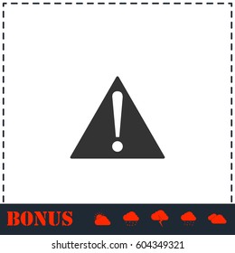 Attention icon flat. Simple vector symbol and bonus icon