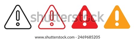 Attention icon line art vector