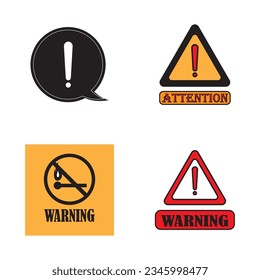 attention icon logo vector design template