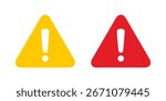 Attention Icon Set. Danger Caution or Alert Risk Warning Vector Symbol in a black filled and outlined style. Safety Notice Sign.