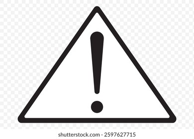 Attention Icon Set. Danger Caution or Alert Risk Warning Vector Symbol in a black filled and outlined style. Safety Notice Sign. EPS 10.