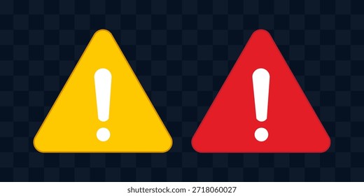 Conjunto de iconos de atención. Símbolo de Vector de advertencia de peligro o de alerta de riesgo en un estilo de relleno y contorno negro. Señal de aviso de seguridad.