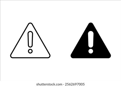 The Attention icon set. Danger symbol. Flat Vector Illustration. Vector attention sign with exclamation mark icon. Risk sign vector illustration.