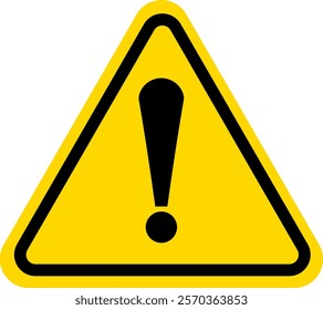 Attention icon sign with exclamation mark symbol. Warning, danger, precaution, alert icon. Yellow hazard icon design