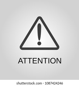 Attention icon. Attention symbol. Flat design. Stock - Vector illustration
