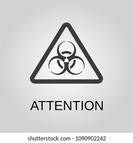 Attention icon. Attention symbol. Flat design. Stock - Vector illustration