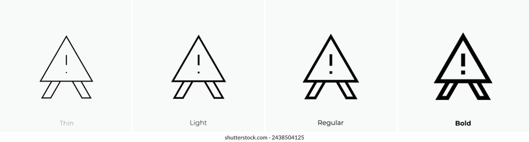 attention icon. Thin, Light Regular And Bold style design isolated on white background
