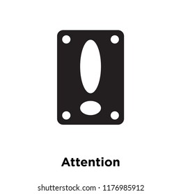 Attention icon vector isolated on white background, logo concept of Attention sign on transparent background, filled black symbol