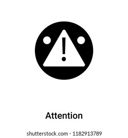 Attention icon vector isolated on white background, logo concept of Attention sign on transparent background, filled black symbol
