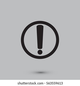 Attention icon, warning vector illustration