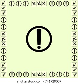 Attention icon, warning vector illustration