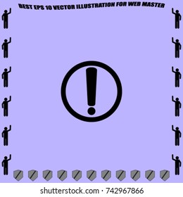 Attention icon, warning vector illustration