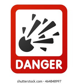 Attention icons danger button and attention warning signs