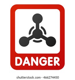 Attention icons danger button and attention warning signs