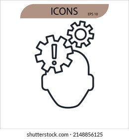attention icons  symbol vector elements for infographic web