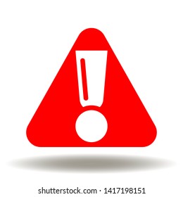 Attention important exclamation logo. Alert icon vector. Triangular danger web symbol.