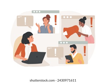 Attention isolated concept vector illustration. Requiring and attracting attention, active listening, take note, learning and concentration, behavior disorder, multitasking vector concept.