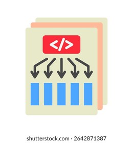 Atenção Ícone de cor plana da ilustração mini da camada, uso para aprendizagem de máquina, educação, indústria da tecnologia, UI, kit UX, desenvolvimento de aplicativo e web, digital ou impressão.