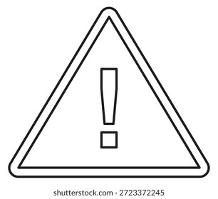 Icono de línea de atención. Punto de exclamación en signo de triángulo