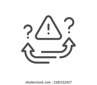 Attention line icon. Important choice sign. Danger warn symbol. Quality design element. Linear style attention icon. Editable stroke. Vector