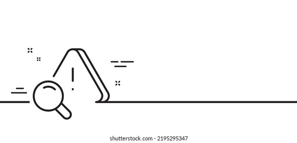 Attention line icon. Important warning sign. Danger warn symbol. Minimal line illustration background. Attention line icon pattern banner. White web template concept. Vector