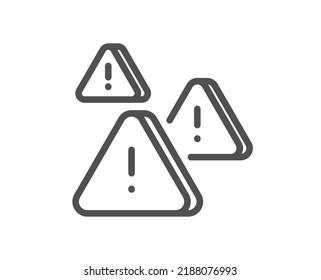 Attention line icon. Important warnings sign. Danger warn symbol. Quality design element. Linear style attention icon. Editable stroke. Vector