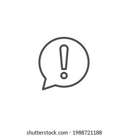 Attention line icon. Simple outline style. Warning, exclamation, alert, exclaim, important, mark, notice, beware, caution concept. Vector illustration isolated. Thin stroke EPS 10.