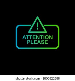 Attention logo template information announcement. Important attention please alert poster.