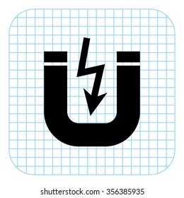 Attention magnet - black  vector icon