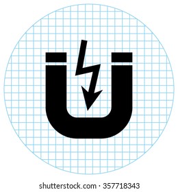 Attention magnet  - black vector icon