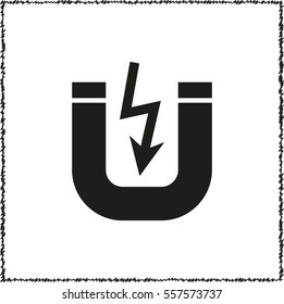 Attention magnet  - black vector icon