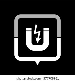 Attention magnet  - black vector icon
