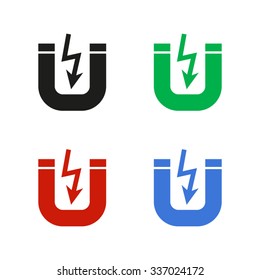 Attention magnet - color vector icon