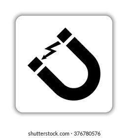 Attention magnet sign  - black vector icon