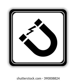 Attention magnet sign  - black vector icon