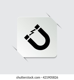 Attention magnet sign  - black vector icon