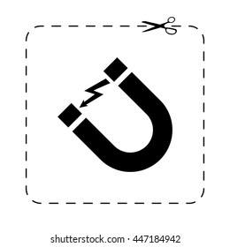 Attention magnet sign  - black vector icon