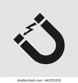 Attention magnet sign -  black vector icon