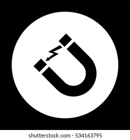 Attention magnet sign  - black vector icon