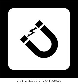 Attention magnet sign  - black vector icon