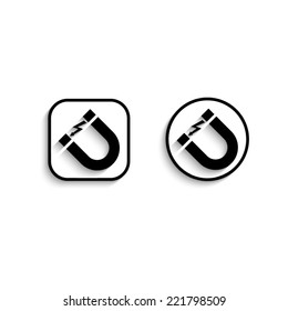 Attention magnet sign - vector icon