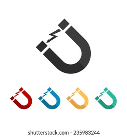 Attention magnet sign - vector icon, flat design