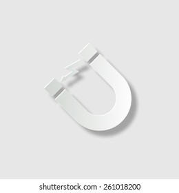 Attention magnet sign  - vector icon with shadow