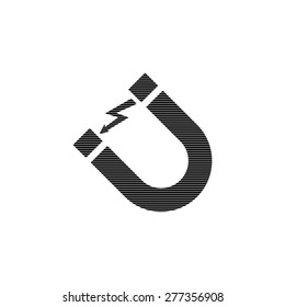Attention magnet sign - vector icon
